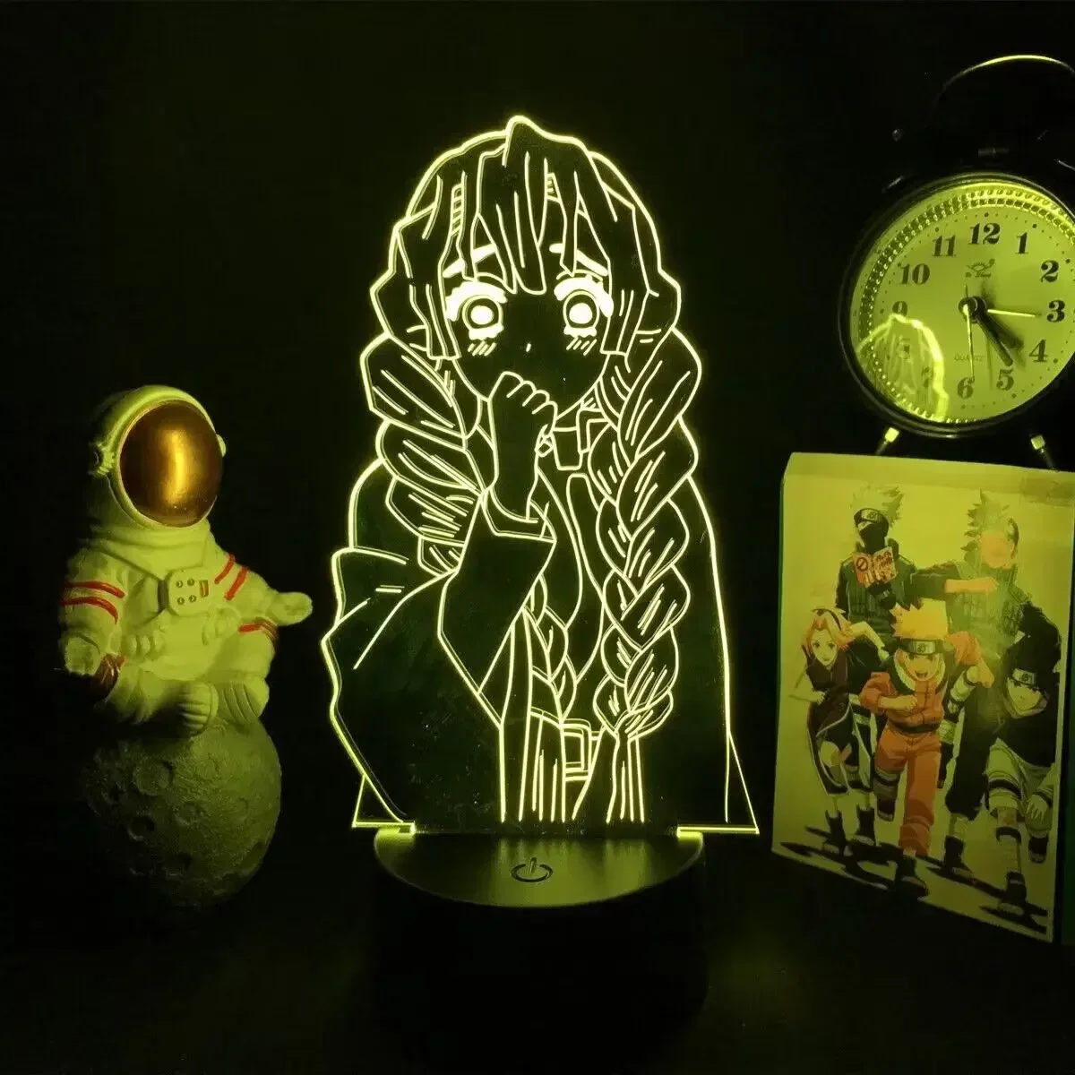 Lámpara 3D Demon Slayer Kimetsu No Yaiba Kokushibo Manga figura de Anime luz nocturna para niños, decoración de fiesta de cumpleaños, lámpara de Manga