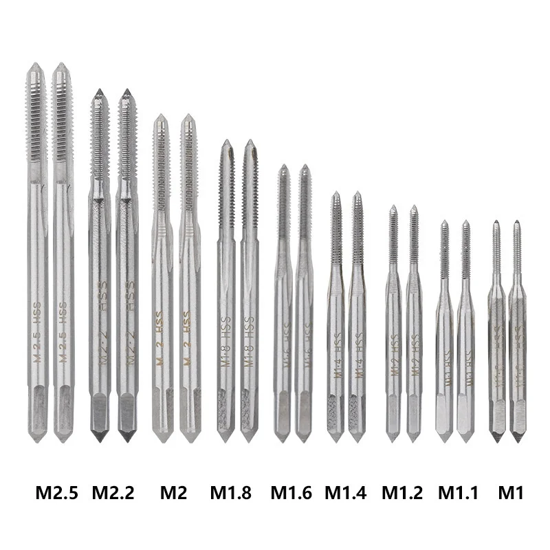 M1-M2.5 Metric Tap and Die Set 31pcs NC Screw Thread Plugs Taps HSS Steel Hand Screw Thread Plugs Tap Die Wrench Set Hand Tools