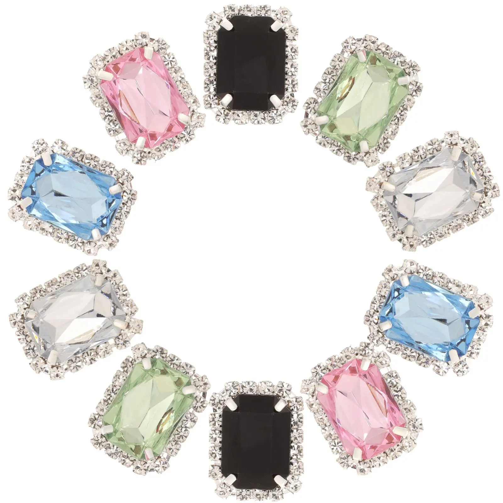 

10 Pcs Gem Shoe Buckles Clips Embellishments Women Shoes Sneakers White Blue Green Rhinestone Jewelry Craft