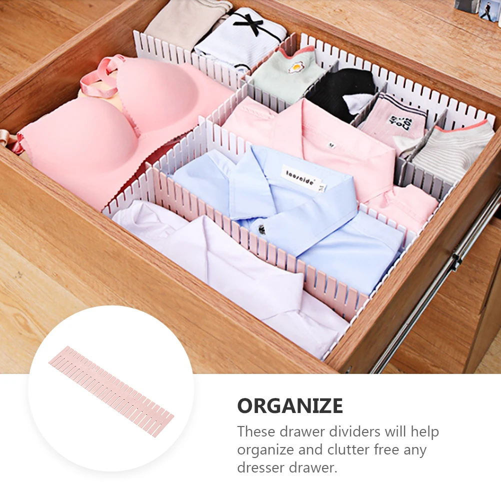 

Plastic Storage Partition Drawer Organizer 4 Sets Easy Adjustable Dividers for Socks Wardrobe Organization Home Use Safe
