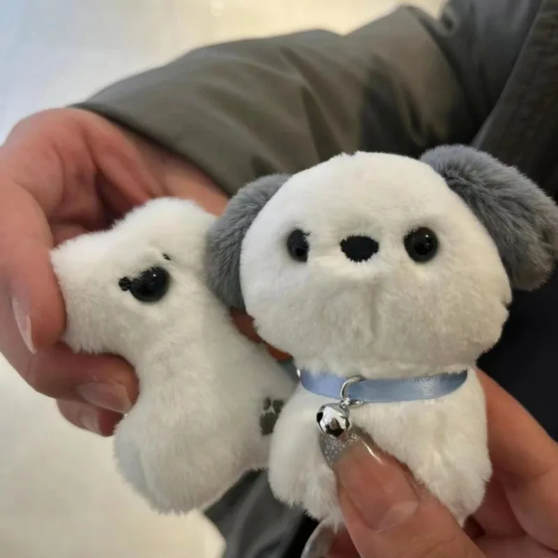 Cartoon Cute Magnetic Puppy Bone Plush Doll Keychain Pendant Creative Couple Backpack Decoration Pendant Doll Gifts