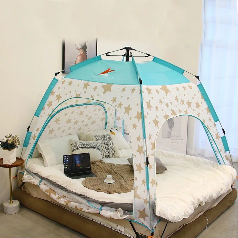 Fully Automatic Indoor Adult Children's Bed Tent Keep Warm Windproof and Cold Proof Dormitory Single Double Persons Winter침대 텐트