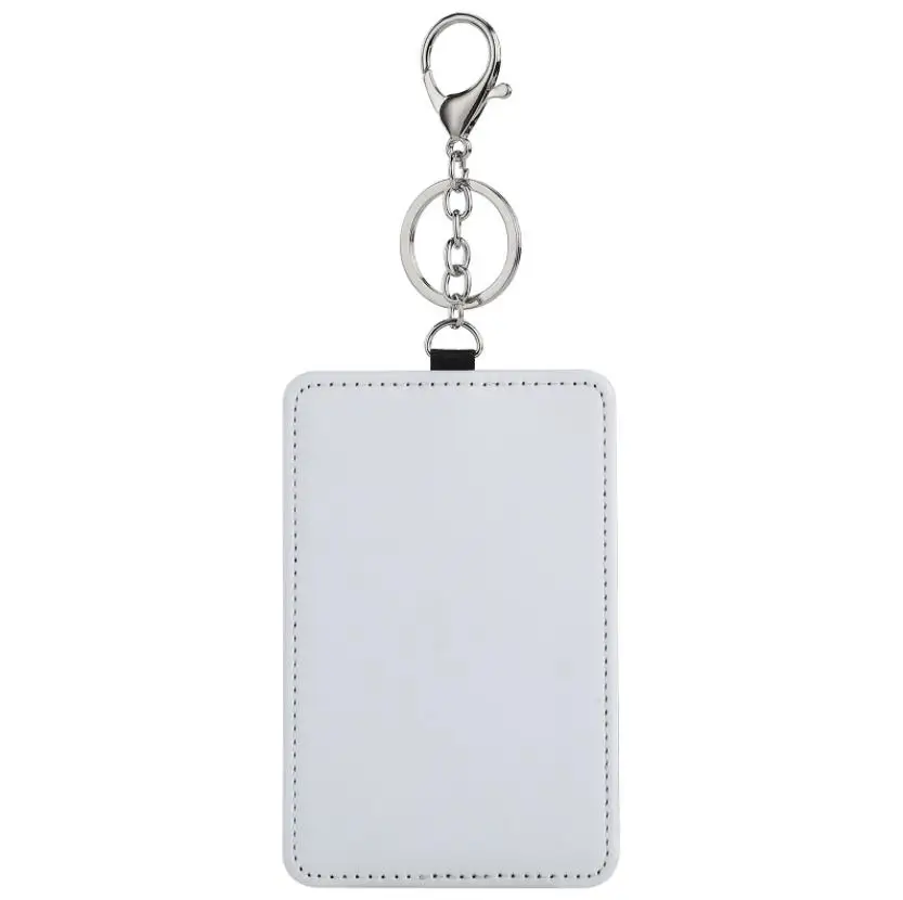 Sublimation Blank Card Cover with Pendants Keychain PU Leather Hot Transfer Single-sided Printing Card Holder Wholesale ni215