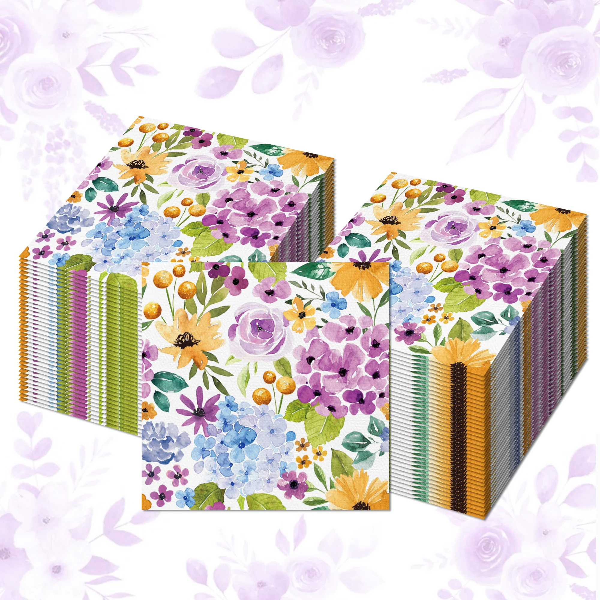 20/40/60 Stück bunte Servietten mit Blumenmotiv für Geburtstagsdekoration, Hochzeitstischdekoration für Babyparty-Partyzubehör