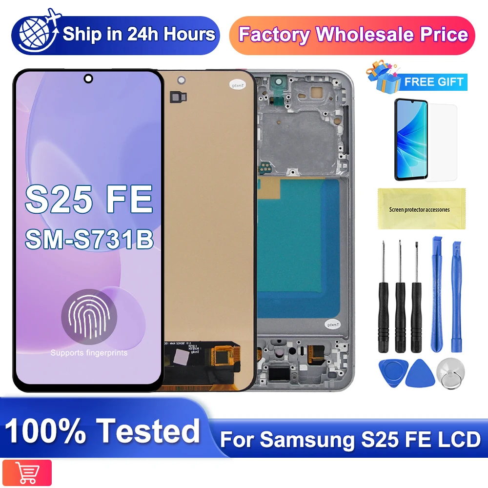 super-amoled-s25fe-for-samsung-galaxy-s25-fe-sm-s731b-lcd-display-touch-screen-for-samsung-s25fe-s731b-ds-replacement-with-frame