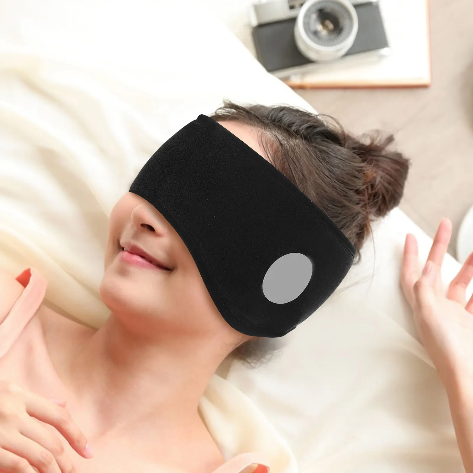 Cache-oreilles de sommeil réglables, 2 pièces, doux, réduction du bruit, sangle à boucle à crochet, couverture d'oreille pour dormir, masque pour les yeux de voyage