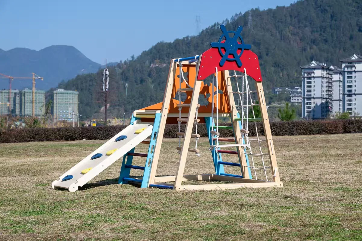 Large Solid Wood Climbing Frame, Indoor Outdoor for Kids Babies, Kindergarten Playground Climb Playset Fun Activity Toy