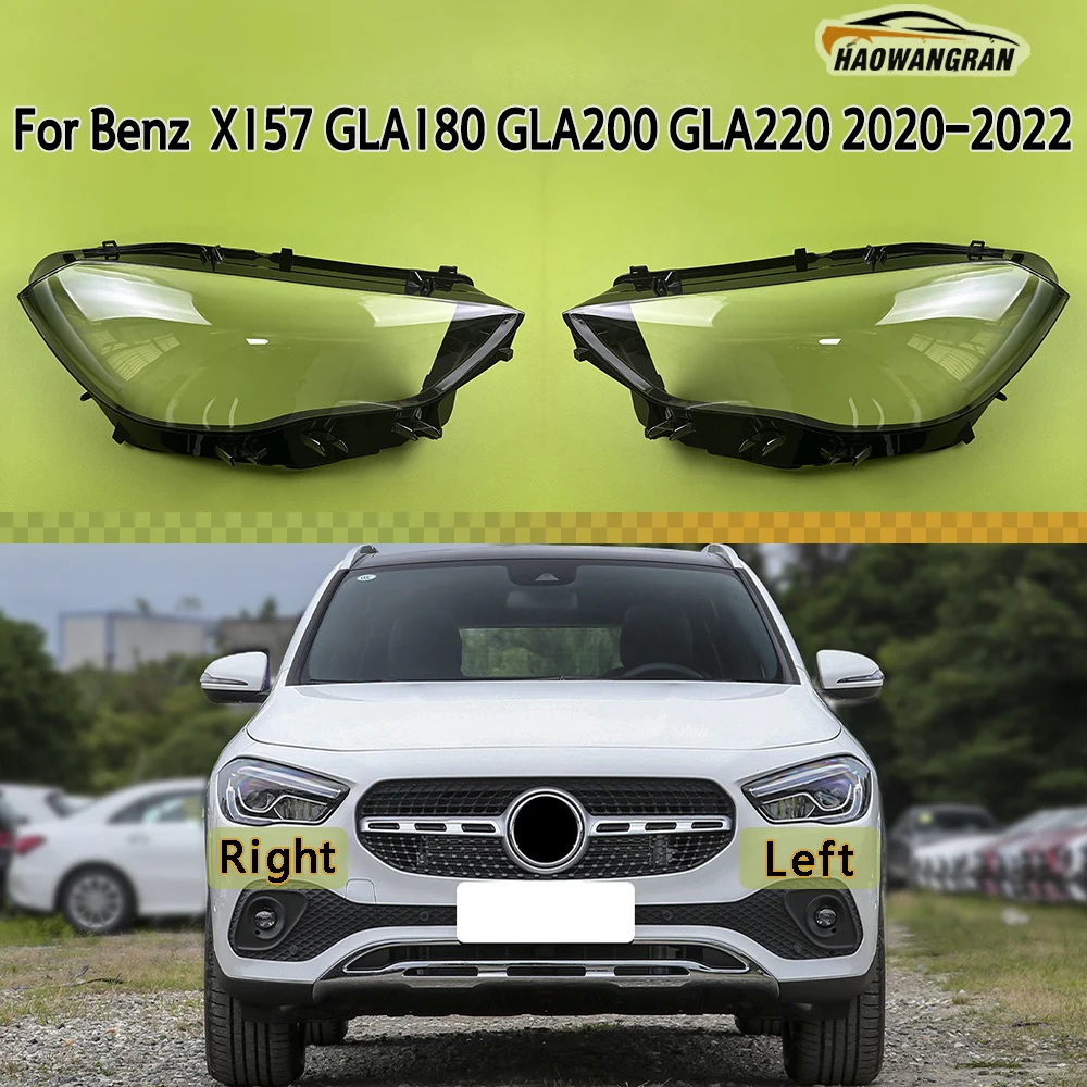 

For Benz GLA X157 GLA180 GLA200 2020 2021 2022 Transparent Headlight Cover Headlamp Lens Plexiglass Replace Original Lampshade