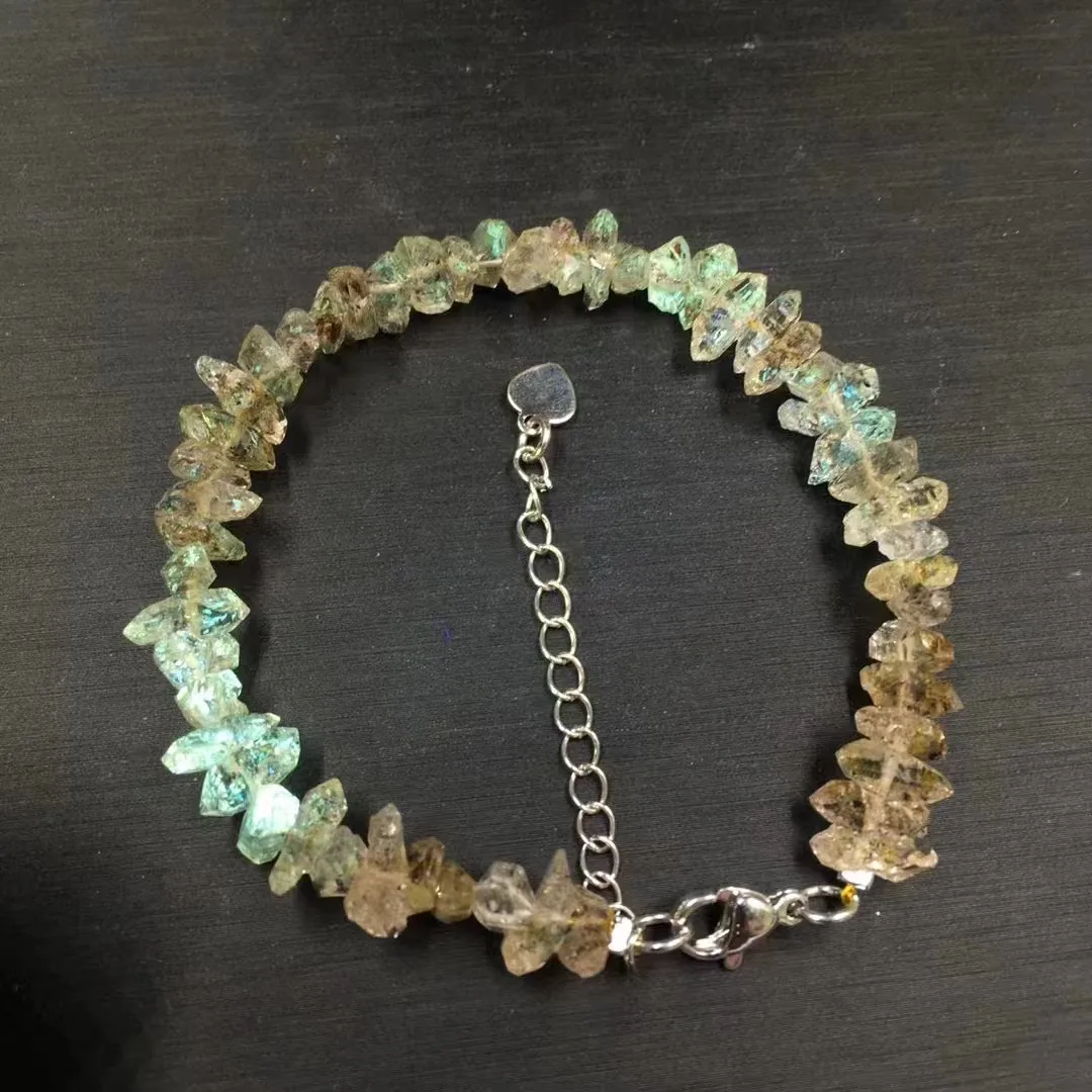 Unit One Bracelet Natural Rough Rock Herkimer Diamond Crystal Bracelet For Gift