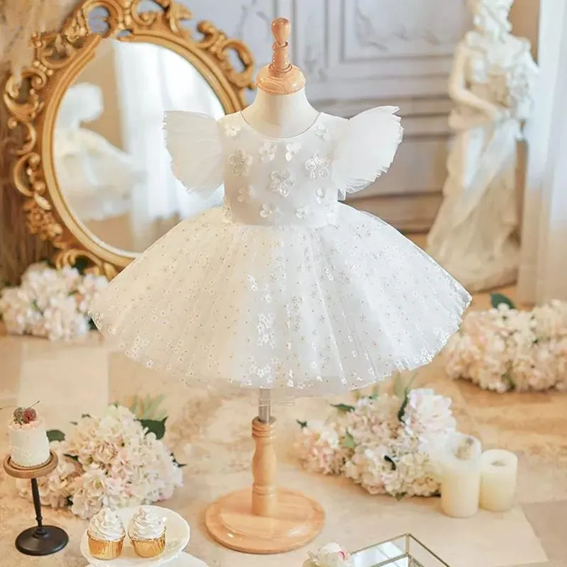 

2024 New Children's Princess Ball Gown Kids Host Wedding Birthday Baptism Party Flower Girls Dresses A3898 Bridesmaid Dresses