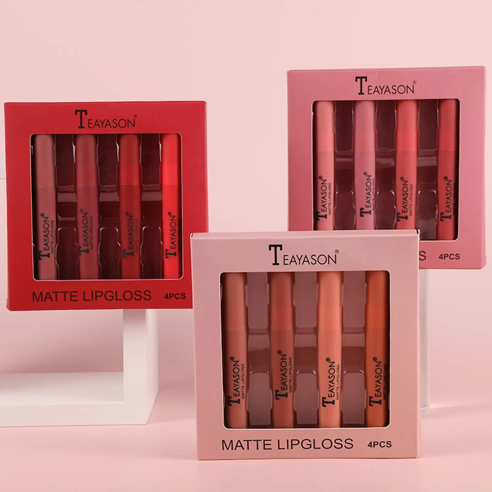 Rossetto liquido a lunga durata Lucidalabbra opaco Tinta pigmentata impermeabile Set di matite per labbra per trucco cosmetico