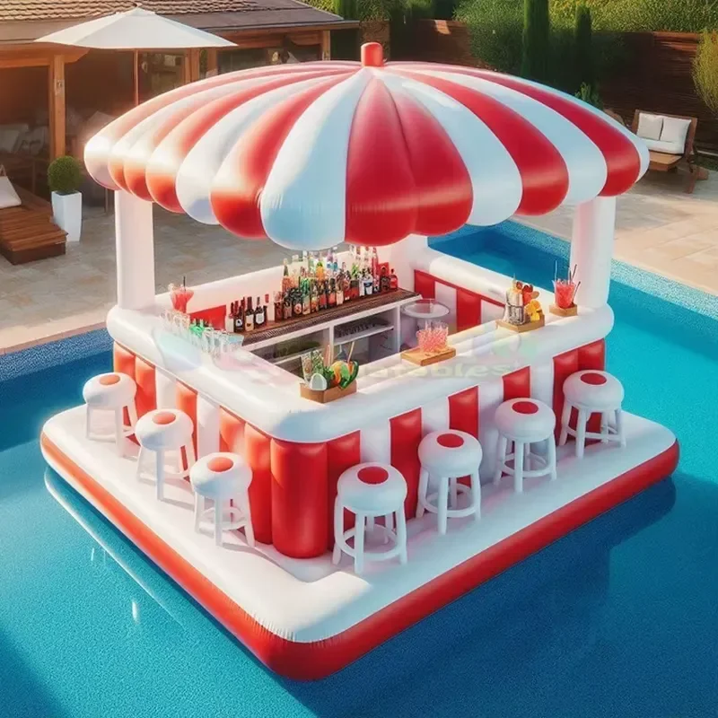 Large Floating Inflatable Pool Platform for Leisure Party & Swimming-CE Certified 0.9mm PVC 500kg+ Capacity Outdoor Use