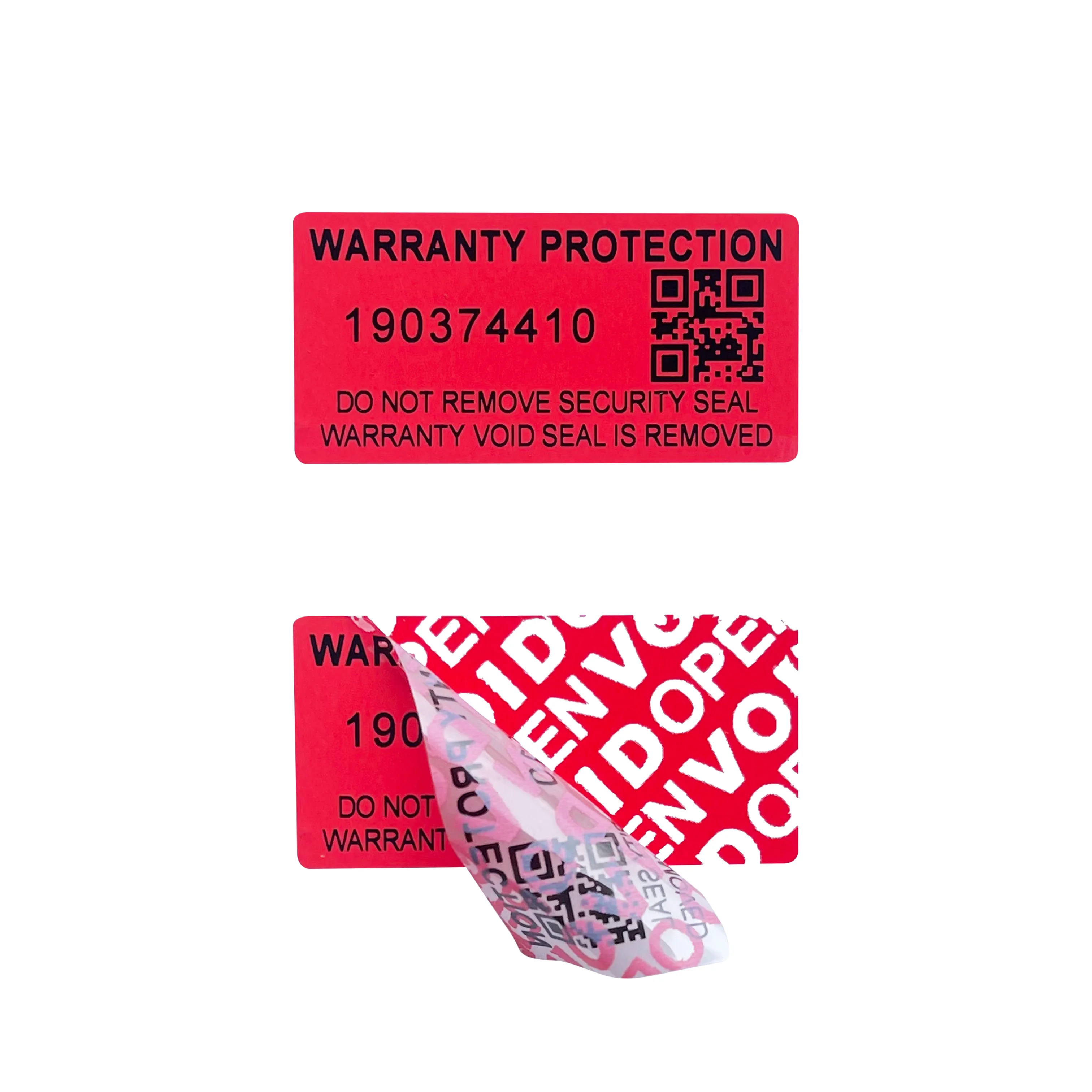 100pcs security seal warranty sticker Anti-counterfeiting seal Tear invalid label serial number QR code sticker 40X20mm