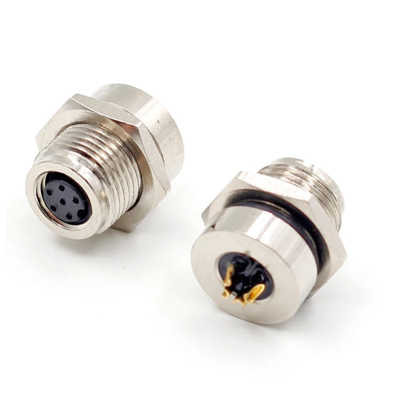 Hot-selling M8 Female Back Mount Socket 3,4,5,6,8pin Solder M11*1 Waterproof IP67 Connector