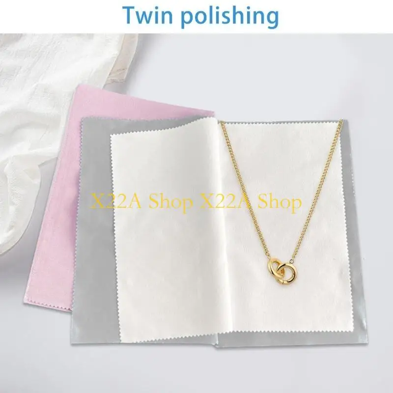 Unique Double Sided Silver Cloth Jewelry Polishing Cloths Resuable Cleaning Cloths for Musical Instruments and Watches