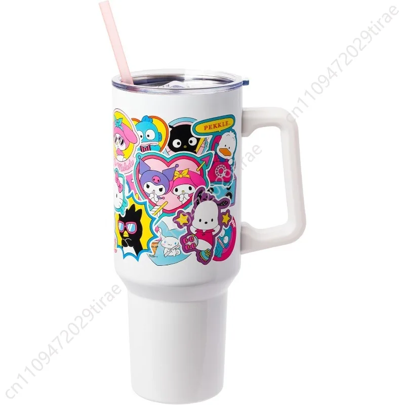 Silver Buffalo Sanrio Hello Kitty & Friends Cinnamoroll, Kuromi, Chococat, Badtz-Maru, Keroppi, Sticker Double Walled Stainless
