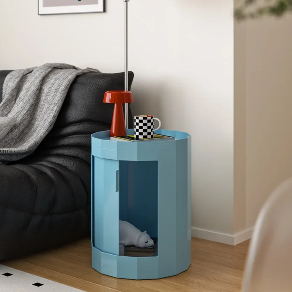 Functional Locker Storage Cabinet Creative Bedside Table with Pulley Bathroom Cabinet Living Room