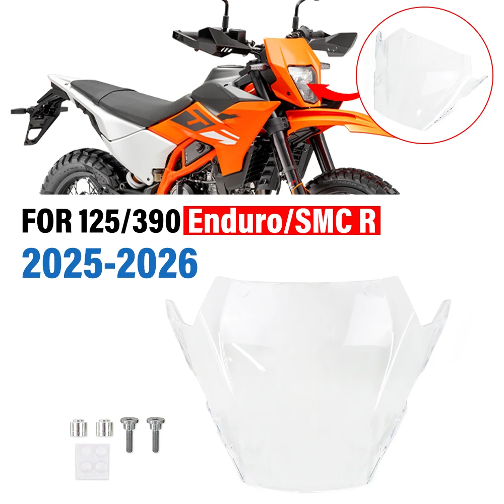 

Motorcycle Headlight Protection Front Lens Screen Cover Shield Protector Head Lamp Guard FOR 390/125 Enduro R/SMC R 2025-2026