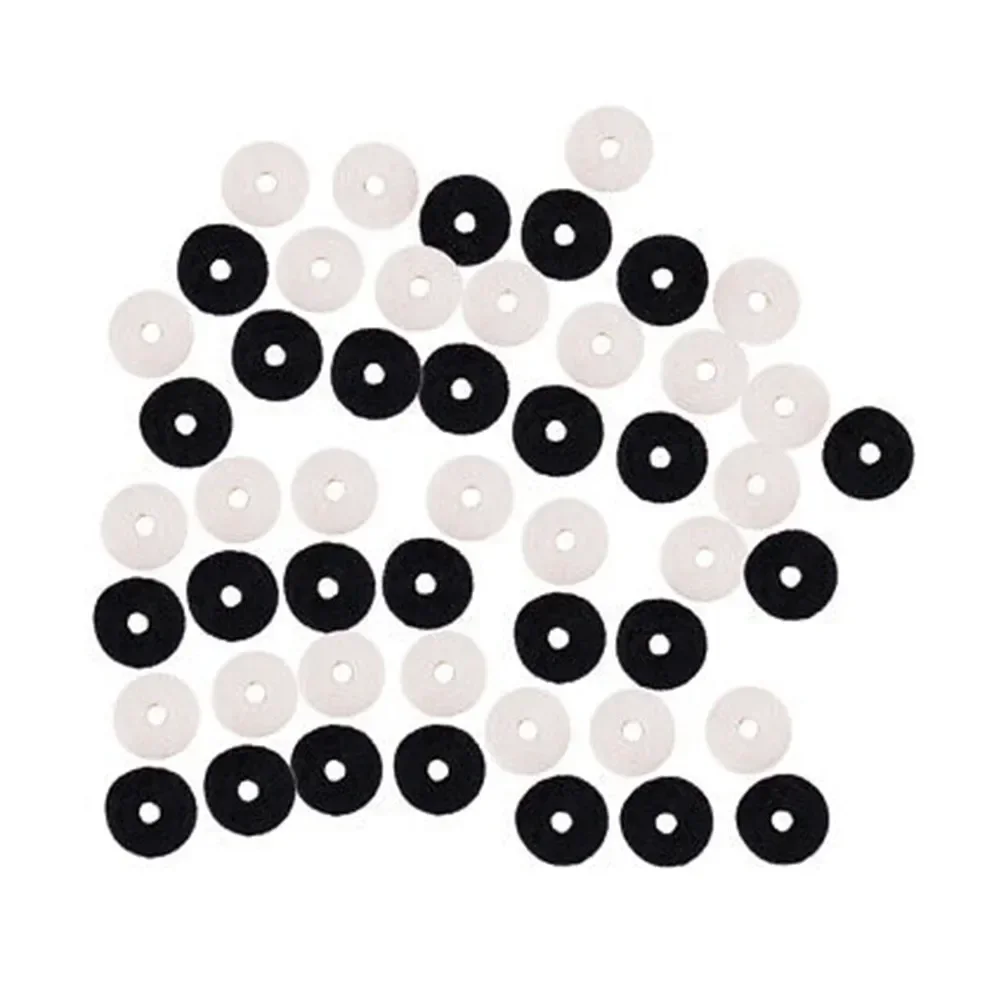 10 Pcs Felt Washers Cushion Pad Trumpet Valve For Guitar Strap Buttons Strap Pins Black White Musical Instrument Accessory