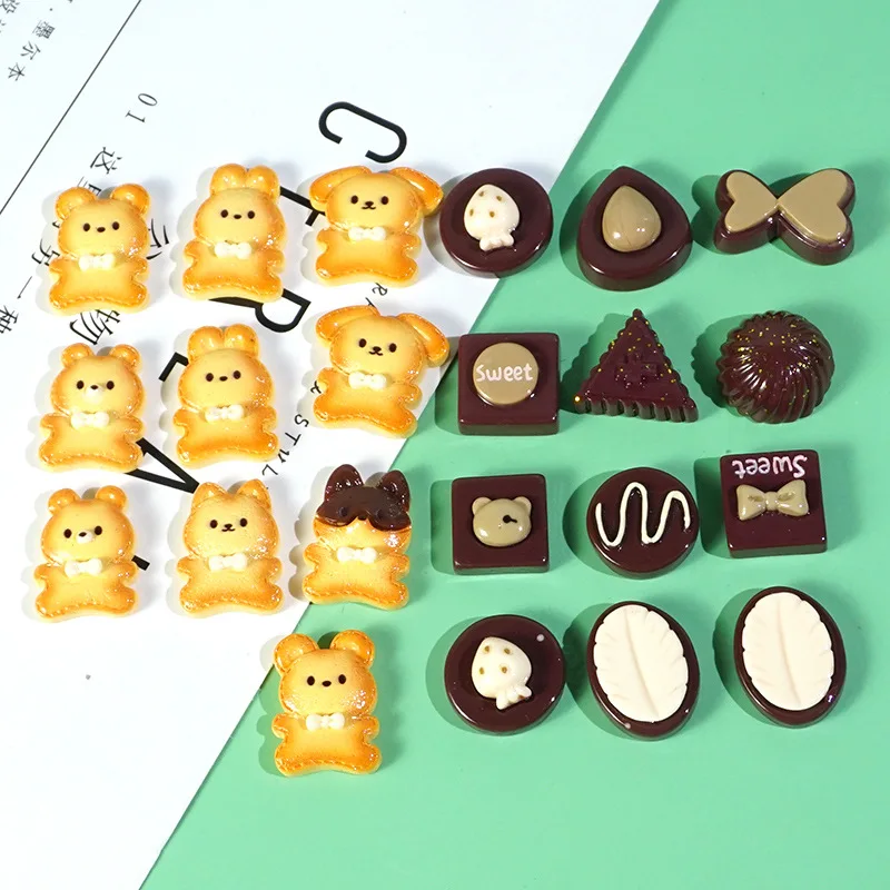 

Best Simulation food play chocolate cookies resin accessories diy cream glue phone case hairpin decoration