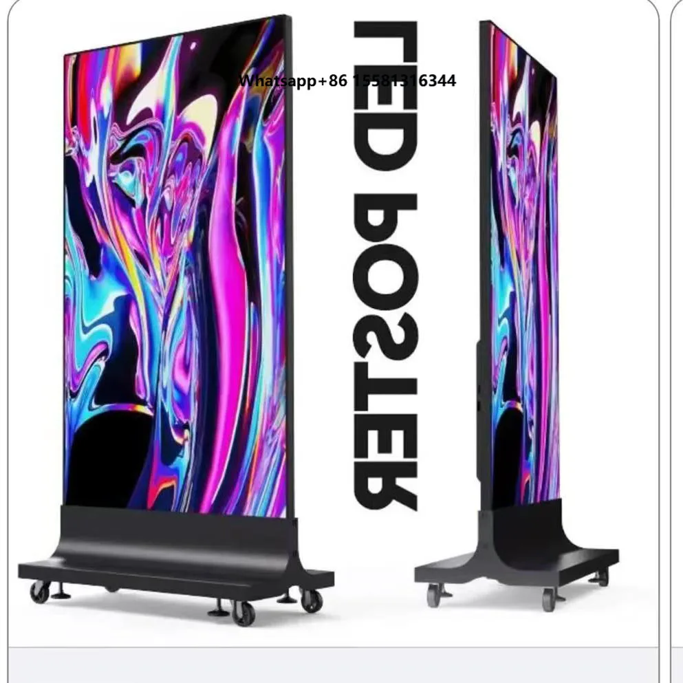 LED Poster P2.5 P2 P3.076 Standing Poster LED Display/LED Video hd Advertising Led Screen with Wheels