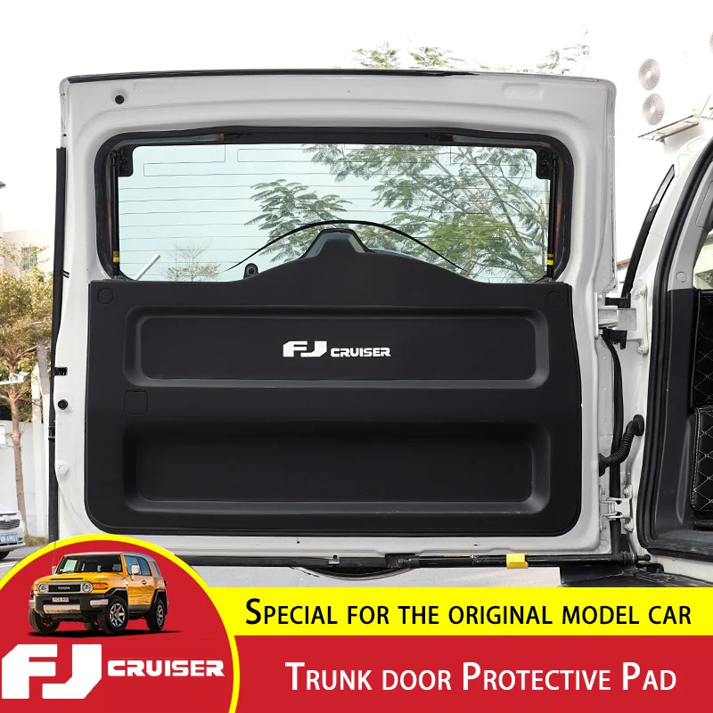 For Toyota FJ Cruiser Trunk Door Protective Pad Carbon Fiber Leather Tailgate Anti-kick Protective Interior Modification