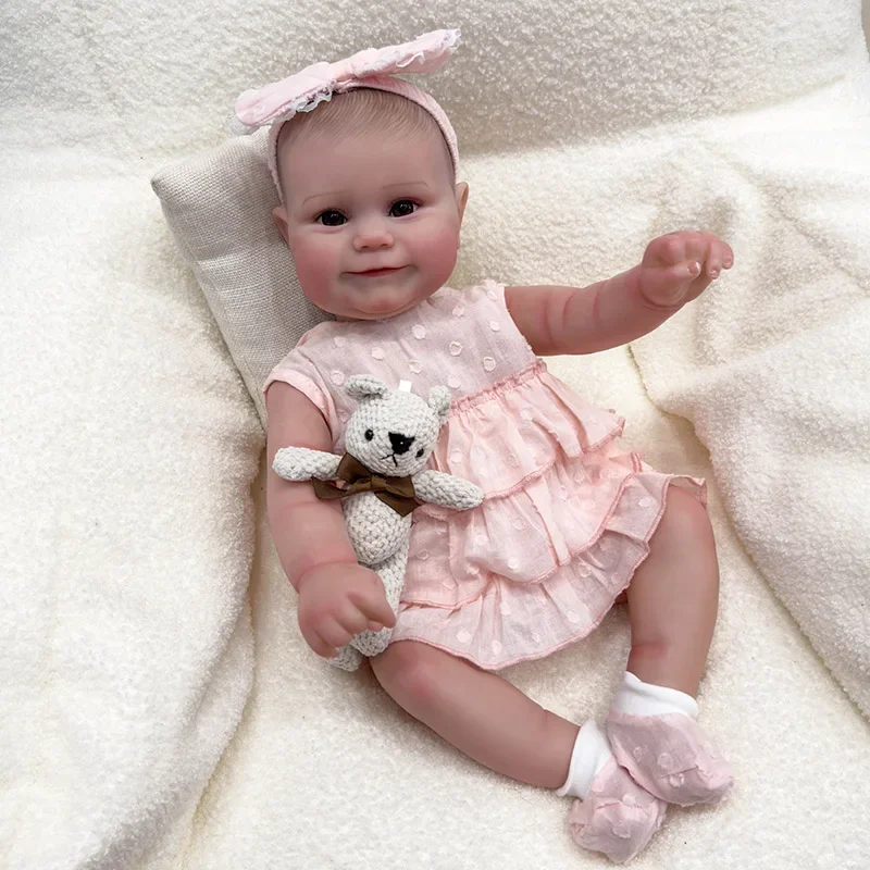 50CM Lifelike Maddie Full Body Soft Silicone Vinyl Reborn Doll Hand-Detailed Painting with Visible Veins 3D Skin Tone