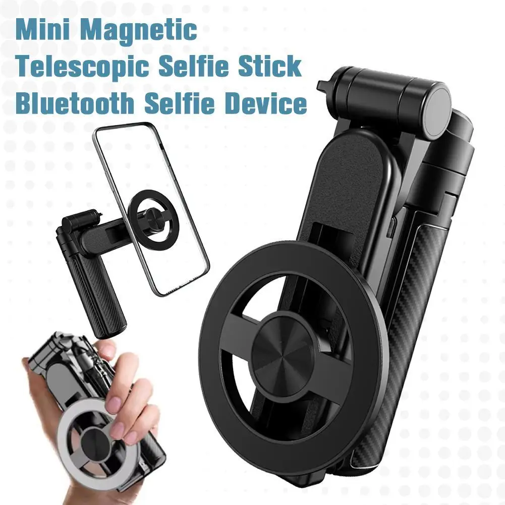 

Mini 4in1 Magnetic Phone Rotating Selfie Stick Tripod Stand with Bluetooth Remote For Magsafe Telescoping Phone Mount