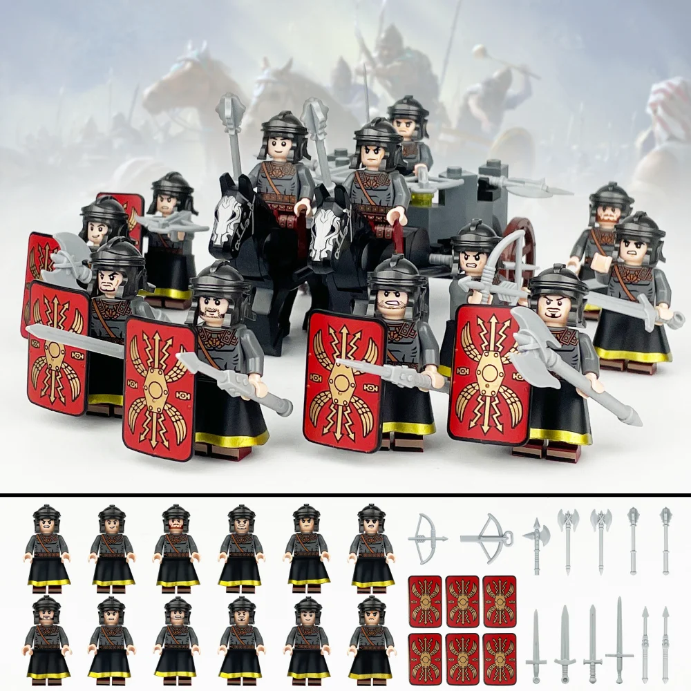 Image of M8159 Römische Krieger Korps Bausteine Miniatur-Schild Kinder Zusammenbau Kleinteilige Bausteine Spielzeug Geschenk