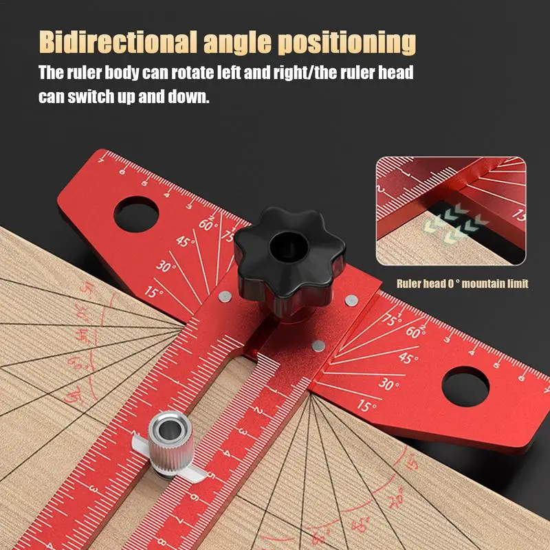 T Square Adjustable Aluminum Alloy T Ruler Precision T Square Measuring Tool Angle Adjustment For Architecture Carpentry Drawing