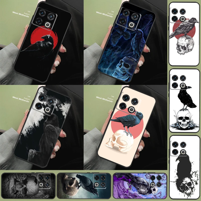 Crow Raven Dark Skull Case For OnePlus 11 8 9 10 Pro 8T 9R 9RT 10T Cover For OnePlus Nord 3 2T CE 2 Lite N10 N20