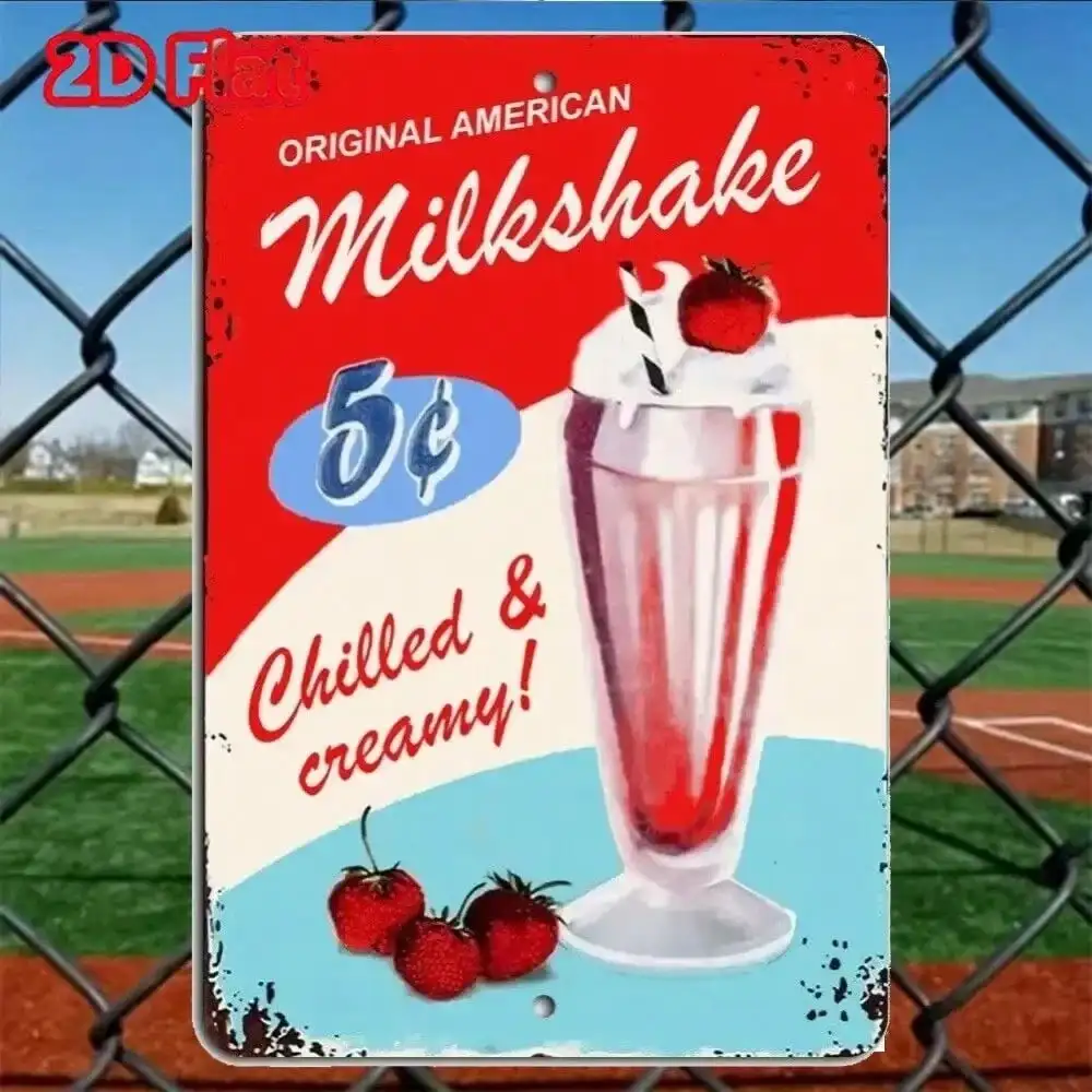Металлический знак американского молочного коктейля, обеденный декор, подарок на Рождество/Хэллоуин, настенная скульптура