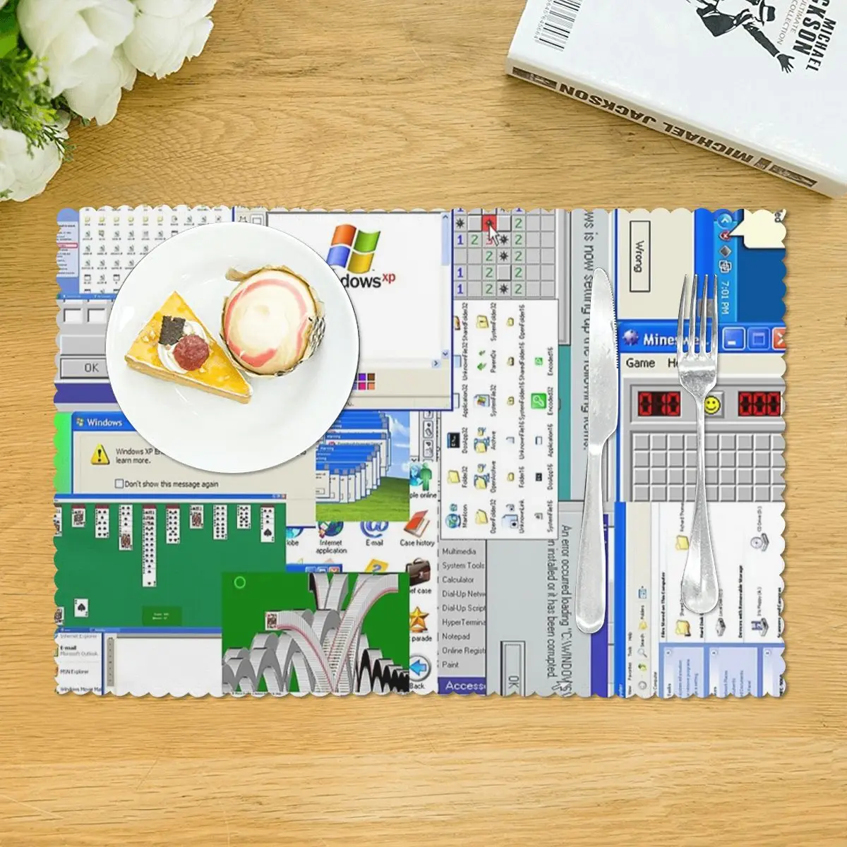 Windows XP Collage Placemat Non-Slip Plate Mat for Dining Table Bowl Coaster Home Decor Absorbent Mats