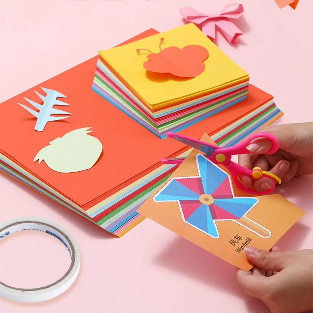 50 Sheets A4 Handmade Colored Paper Set DIY 10 Colors Handmade Origami Montessori Handcraft Origami Handcraft Paper