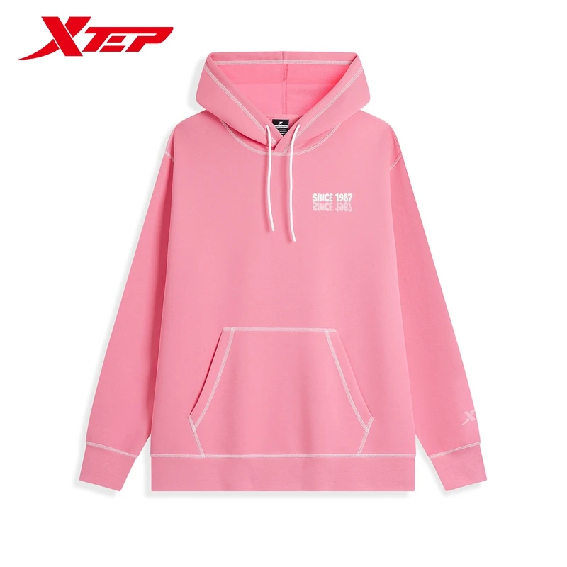 Xtep Hoodie For Men And Women 2024 Autumn Comfortable Soft Sweatshirt Leisure Athletic Outdoor Long sleeves Tops 876327930135