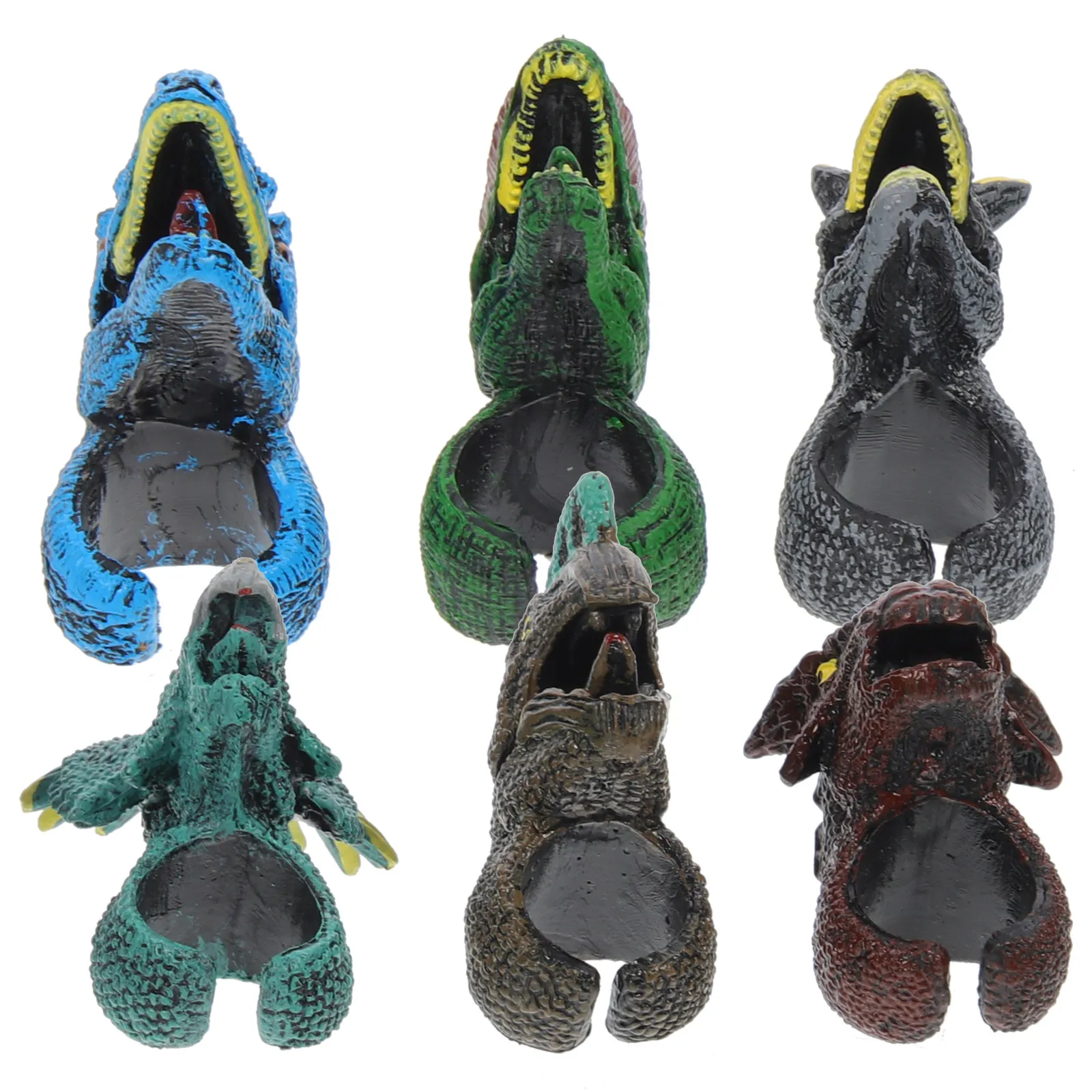 

6Pcs Animal Rings for Kids Dinosaur Theme Plastic Rings Lightweight Smooth Fit Small Medium Fingers Party Favors Goodie Bags