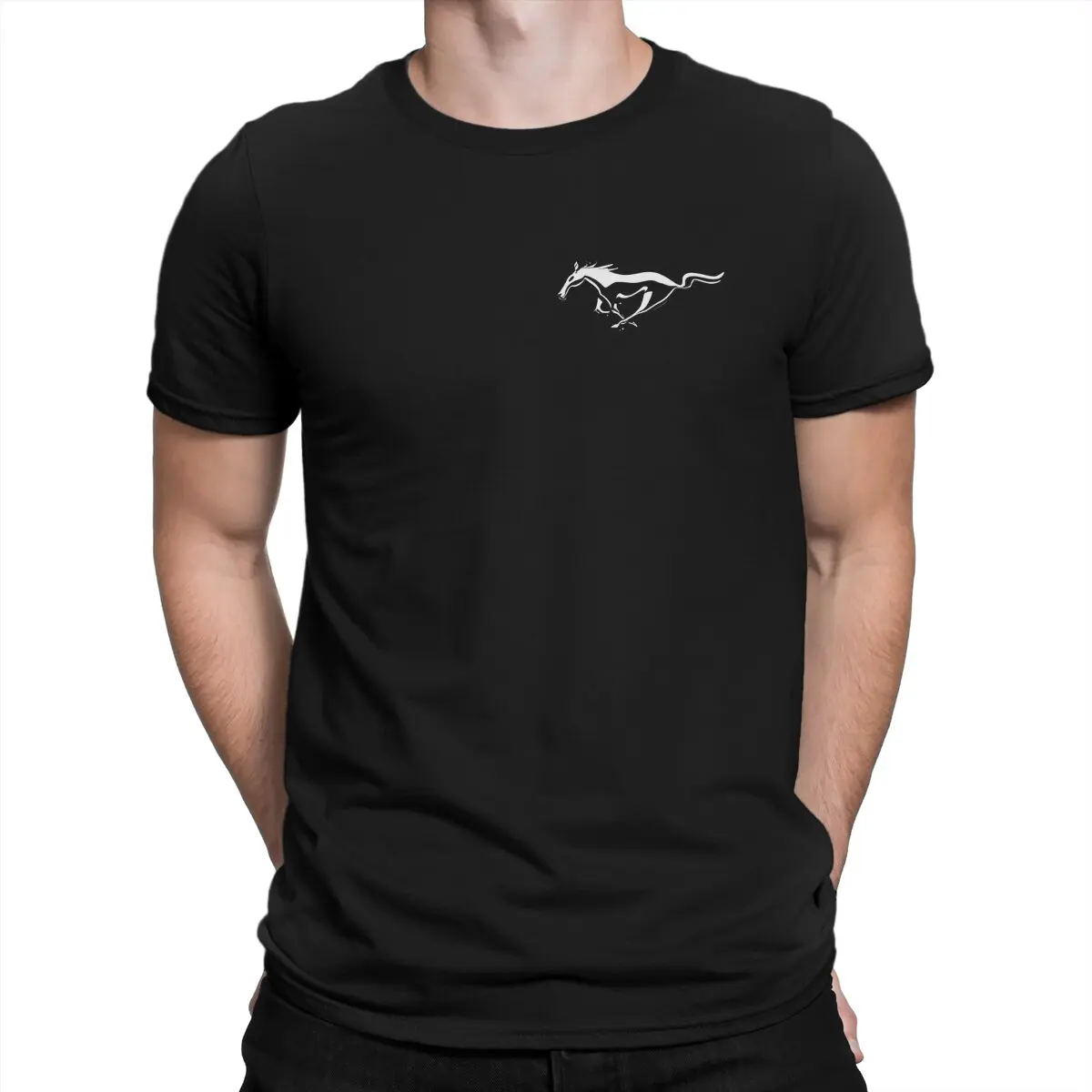 Men Horse T Shirt M-Mustangs Cotton Clothes Vintage Short Sleeve Crew Neck Tees Summer T-Shirts