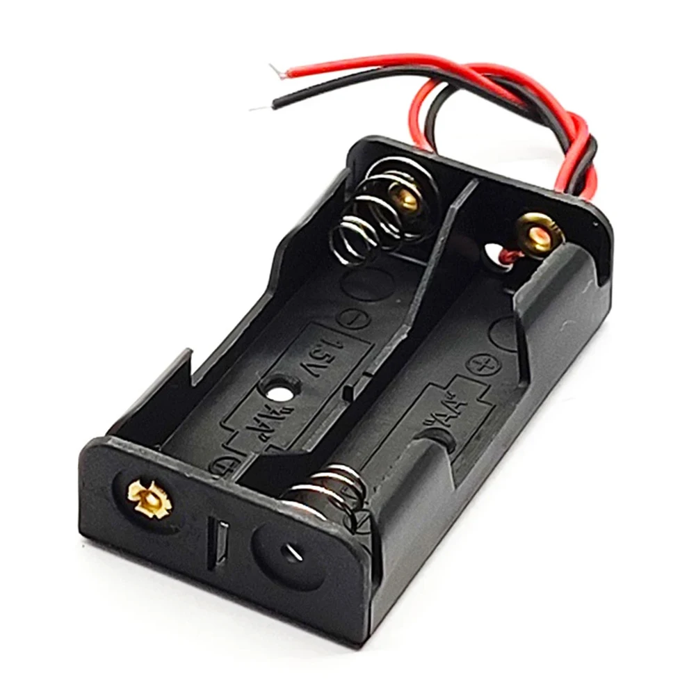 黒いプラスチック製バッテリー収納ボックス,バッテリーケース,クリップホルダー,ワイヤー付きコンテナ,メッセンジャー,18650, 3.7V, 1, 2, 3, 4スロット