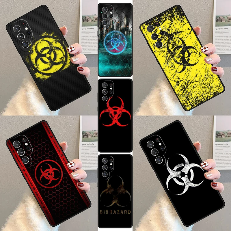 Biohazard Symbol Phone Case For Samsung Galaxy S23 S21 S20 FE S24 S22 Ultra Note20 S10 S9 S8 Plus Silicone Cover