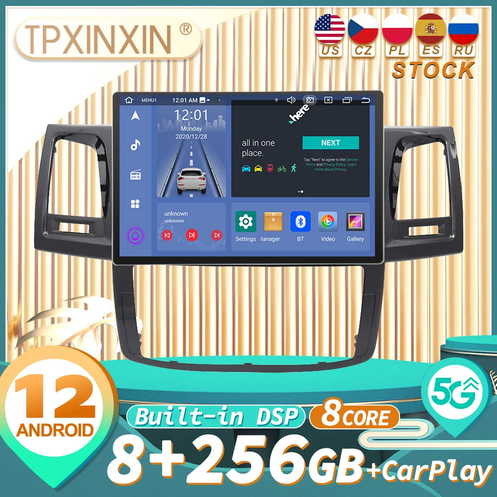 

13.3"For Toyota Hilux 2005-2014 generation Refit Car DVD Play 2K Multimedia Player GPS navigator Auto Radio Stere navigation DSP