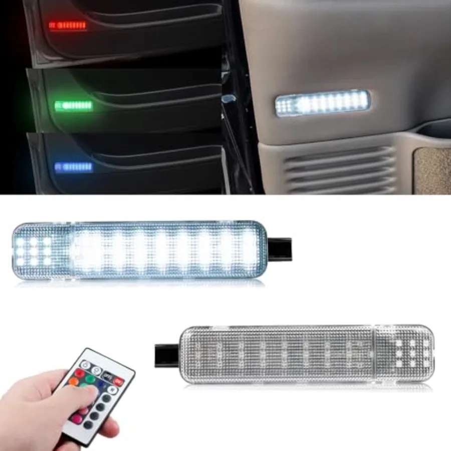 

LED Interior Light Door Panel Courtesy Lights Assembly Compatible with Chevy Silverado GMC Sierra 1500 2500 3500 HD Tahoe Subur