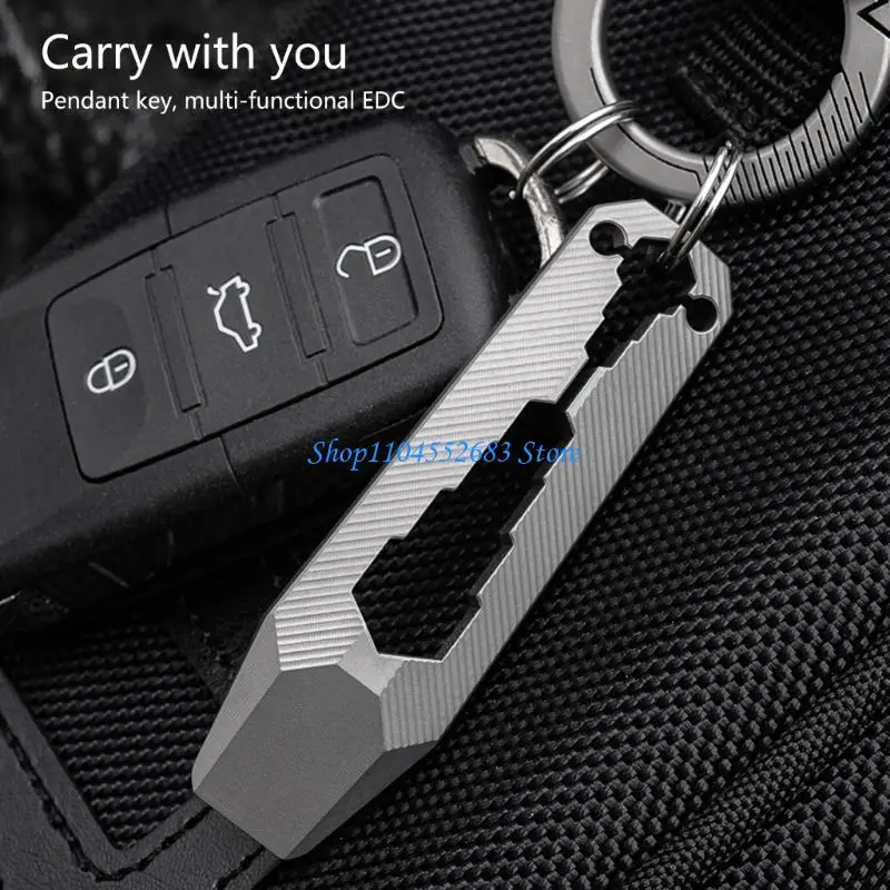 

Y6GD Small Titaniums Alloy Pry Bar Compactly Portable Wrench Screwdriver Keyring Accessory For Travel Backpacking Hiking