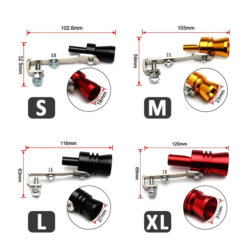 Auto Modified Turbo Sound Whistle Motorcycle Exhaust Simulator Pipe Tail Whistle Universal Imitation Turbo Sound Maker Easy