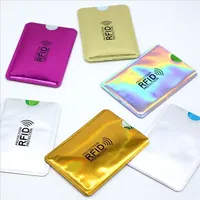 Laser Anti Rfid Wallet Blocking Reader Lock Bank Card Holder Id Card Case Protection Metal Credit Holder Bank Card Aluminum