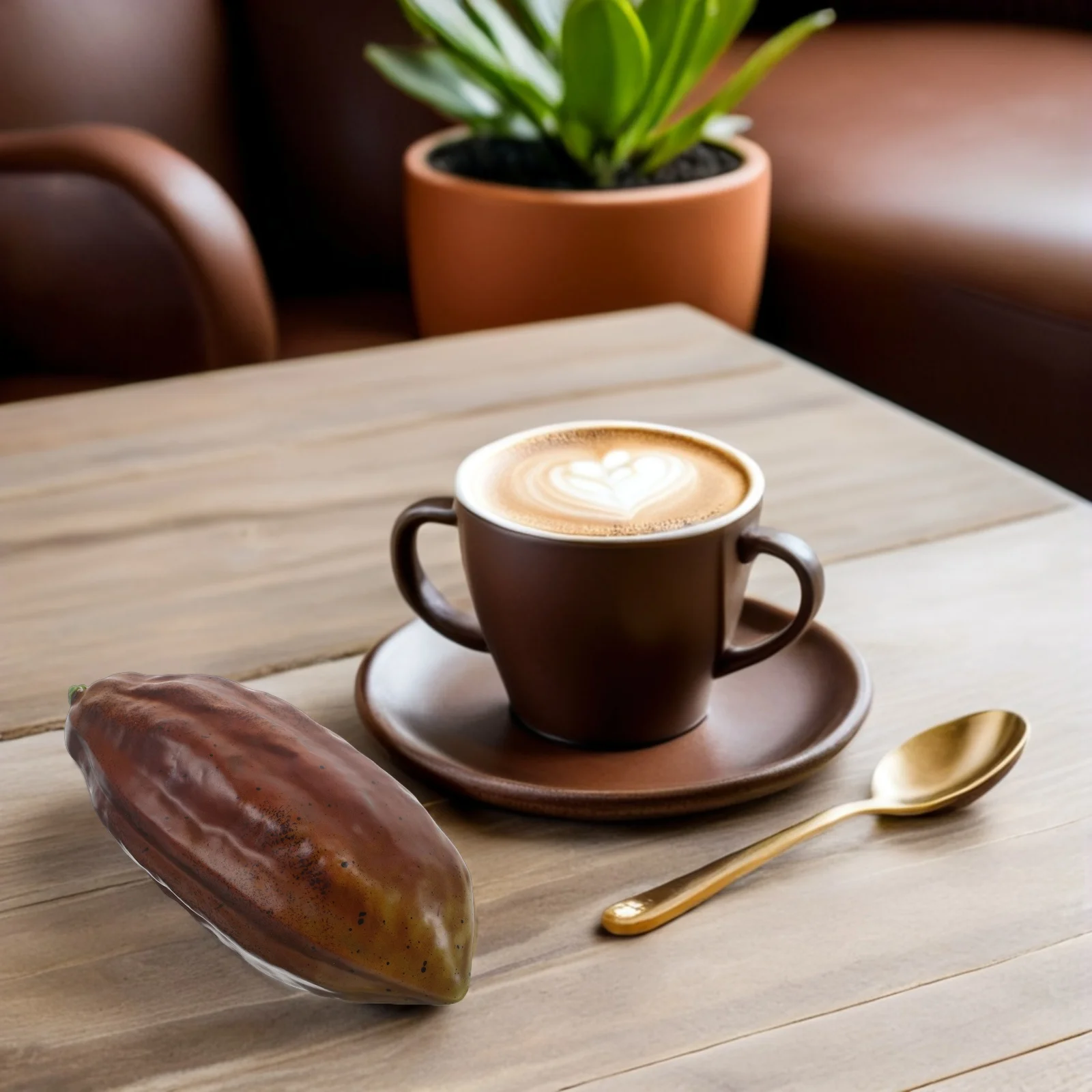

Coffee Shop Fake Cocoa Fruit Prop Realistic Artificial Fruit Decoration for Home Cafe Tabletop Display Simulated Cocoa Ornament