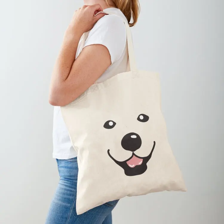 

Samoyed Tote Bag cute pouch bag shopping bags foldable shopper bag women canvas hand