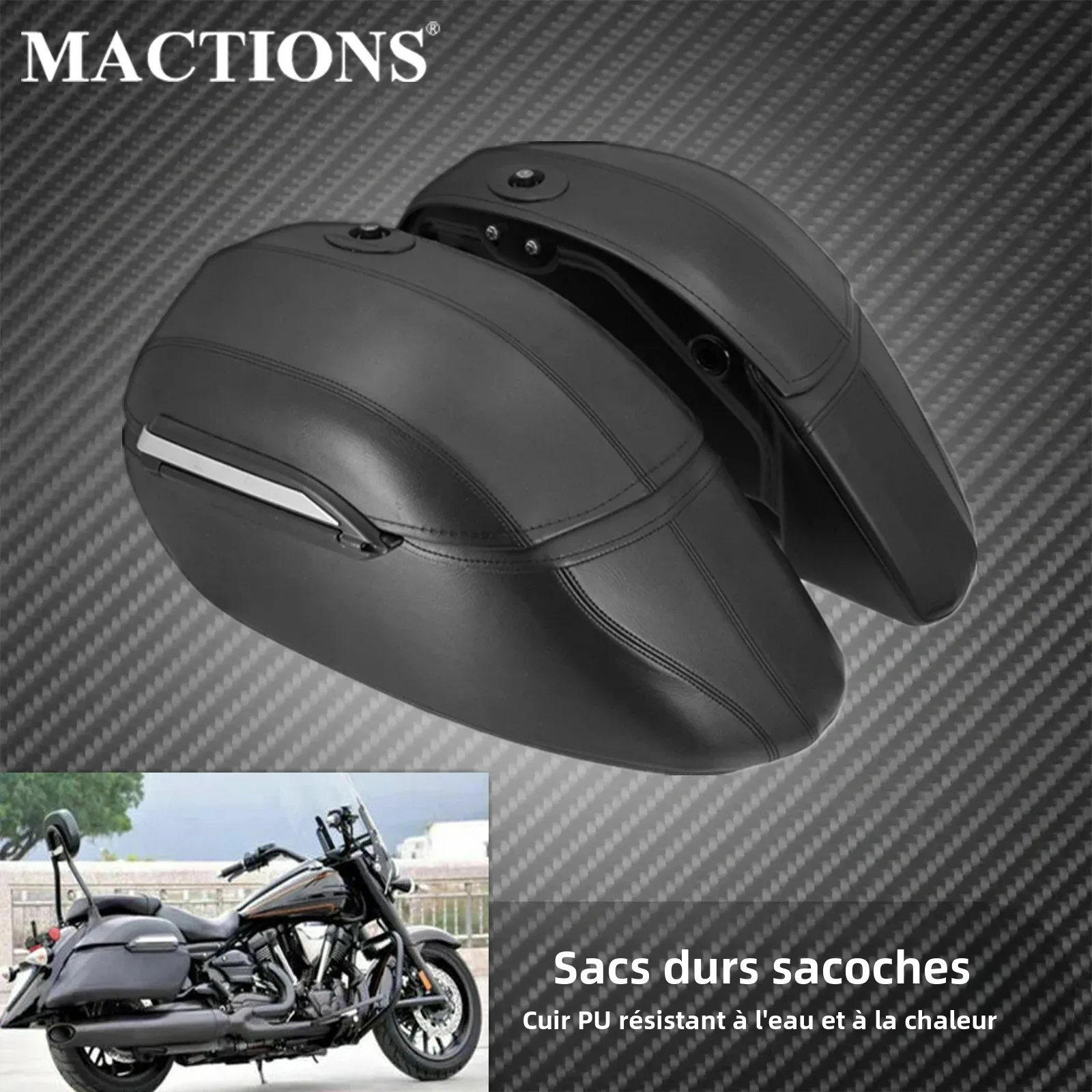Sacs rigides universels classiques pour moto, sacoches et Kit de montage robustes pour Kawasaki, Honda, Harley Touring Softail