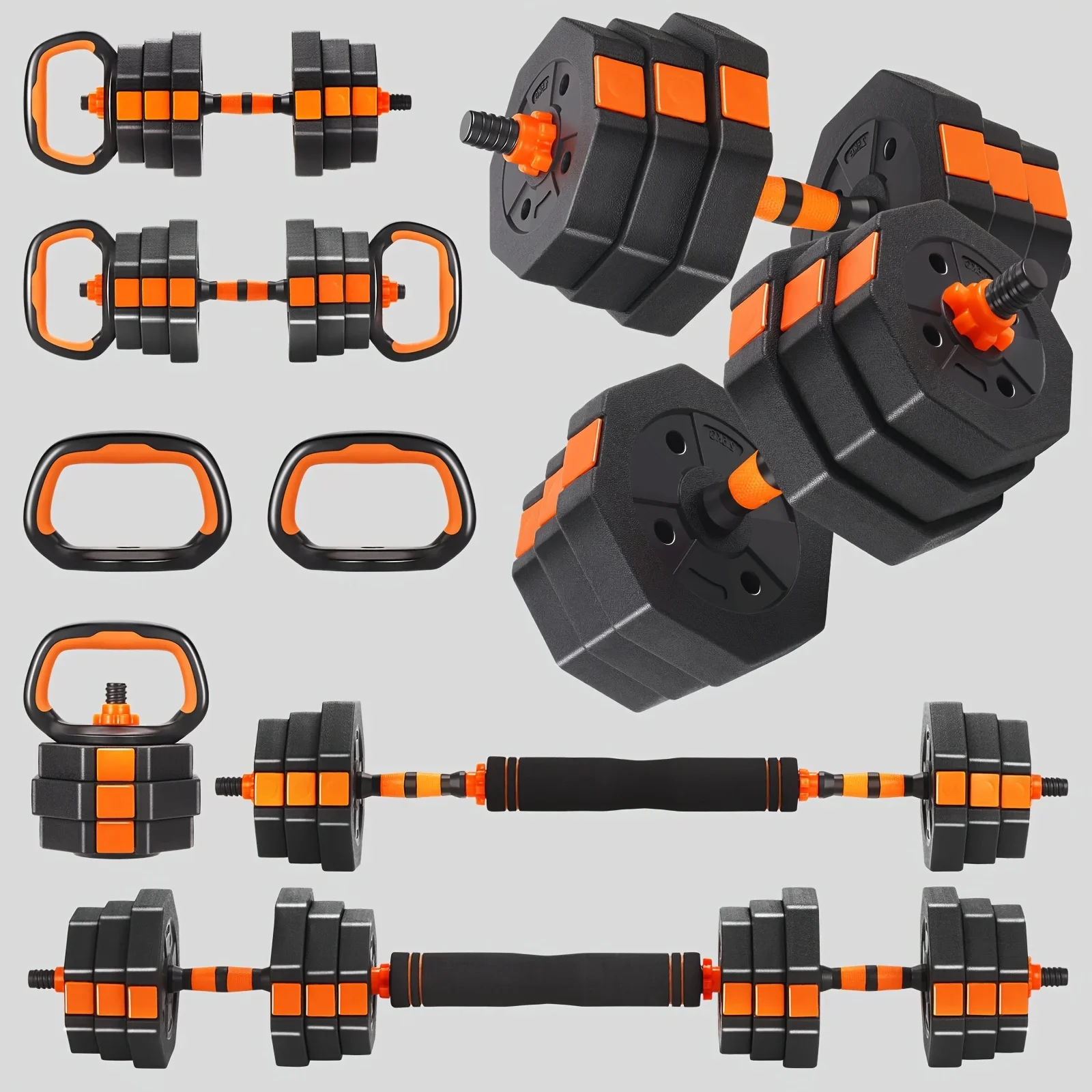 

KEEHOME 70/88Lbs Adjustable Weights Dumbbell Set, 4-In-1 Adjustable Barbell Set, Home Fitness Weight Set Gym Workout Exercise Training with Connecting Rod for Men Women
