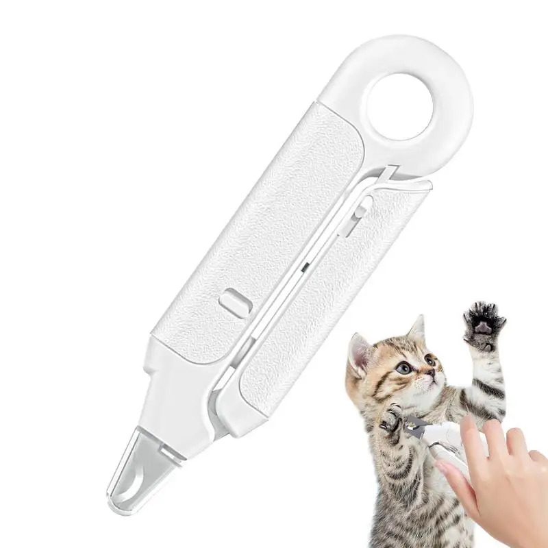 Nail Clippers For Cats Pet Nail Clipper With LED Sturdy And Durable Trimmer With Non-Slip Handle Half-Moon Shaped Cutouts