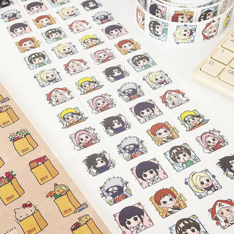 Anime Naruto Naruto Sasuke Stickers 500 stickers/rolls Students Cute Kids stationery stickers Cute sealing stickers Holiday gift